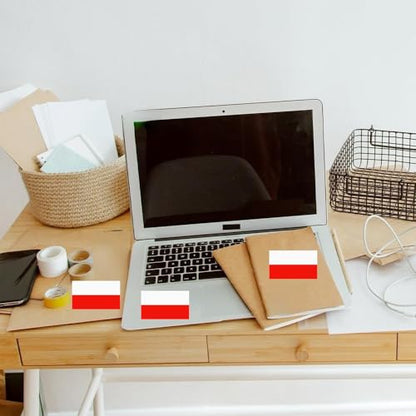 4 PCS Flag Stickers - Poland Flag Stickers Decals for Cup Computer Laptop Car Bumper Window Helmet Musical Instrument with Smooth Surface - size: Poland