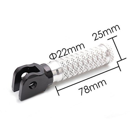 MC MOTOPARTS POLE Silver CNC Front Foot Pegs Compatible with YZF R3 2015-2017 - color: Silver, size: Standard