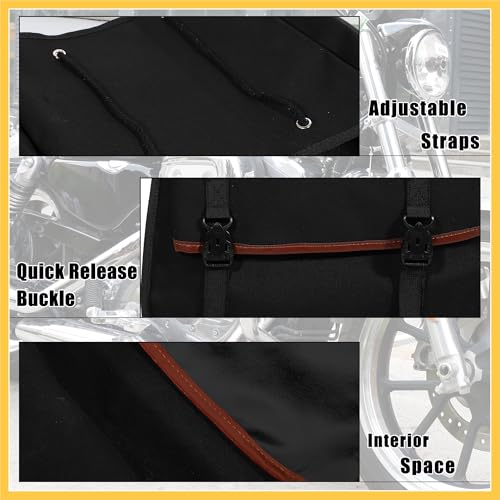 1Pair Motorcycle Saddlebag Side Tool Bags Cycling Motorcycle Luggage Bag Quick Release Buckle Waterproof Canvas Black 35.83''x15.35'' Auto Replacement Parts