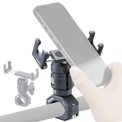 Motorcycle Phone Holder Kit for 4.7-7" Smartphone, Bar Clamp Fits 22-32mm (0.87-1.26") Handlebar/Round Bar, Aluminum Rotatable Magic Arm, Compatible with Motorcycle/ATV/Rail (KPS-08) - color: KPS-08