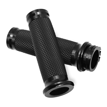 EATAKWARD Universal Motorcycle Hand Grips 1 inch, Black Handlebar Grips Replacement for Harley Honda Yamaha Kawasaki Suzuki Bobber Chopper Cafe Racer BWM Motorcycles