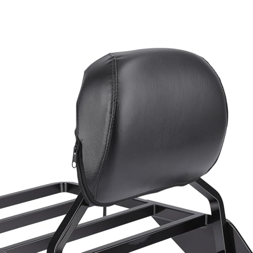 Motorcycle Sissy Bar Backrest with Luggage Rack for Harley Nightster RH975 RH975S 2022-2025, Foldable 3 in 1 Driver Passenger Backrest Pad, Detachable Rear Seat Back Support