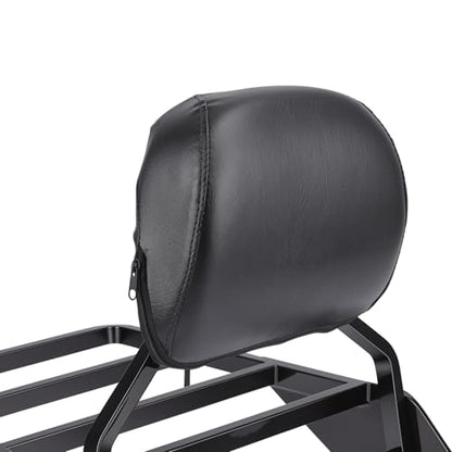 Motorcycle Sissy Bar Backrest with Luggage Rack for Harley Nightster RH975 RH975S 2022-2025, Foldable 3 in 1 Driver Passenger Backrest Pad, Detachable Rear Seat Back Support