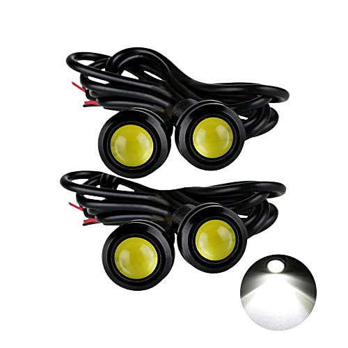 Eagle Eye LED Lights, DIY Ultra Thin 18mm Indicator Marker Light Daytime Running Lights DRL Tail Lights Fog Light Backup Light for Car Motor Motorcycle Truck Boat (BK Shell-White,4PCS) - color: BK Shell-White, size: 4PCS