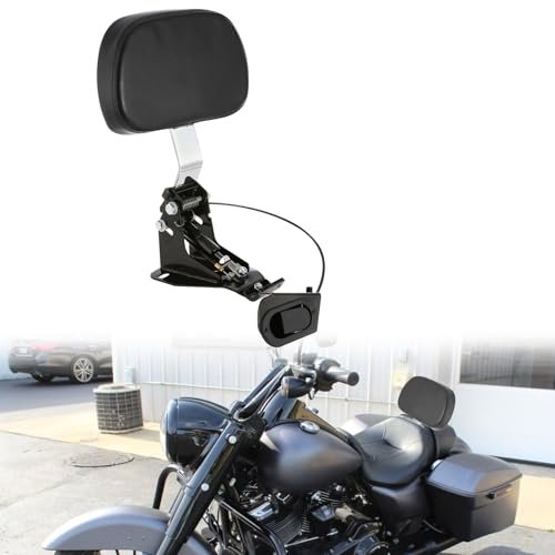 INNOGLOW Motorcycle Backrest - Detachable Driver Rider Backrest with Adjustable Black Back Rest Pad Fit for Harley Davidson Touring Electra Glide Road Glide Road King Street Glide CVO 2009-2020 - color: Style-3/Chrome Arm