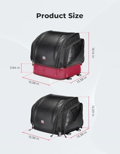 KEMIMOTO Motorcycle Tail Bag 40-50L Expandable Motorcycle Luggage Rack Helmet Sissy Bar Bag with Waterproof Rain Cover for Motorbike Daul Sport Dirt Bike Softail Dyna Touring Shadow Vulcan - size: 40-50L