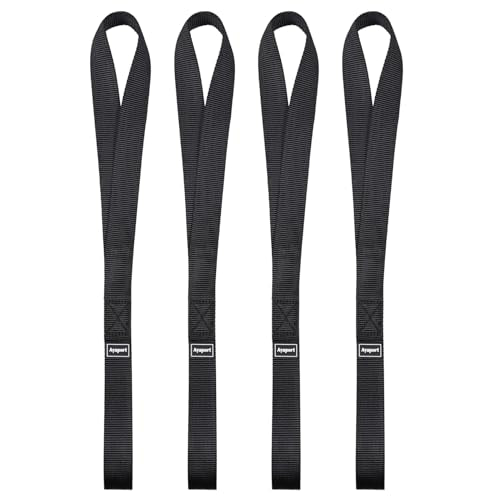 Ayaport Soft Loop Tie Down Straps 18 inches - Black 4500lbs Break Strength Loops for Securing ATV, UTV, Motorcycles, Scooters, Dirt Bikes… - size: Soft Loop-18'' black