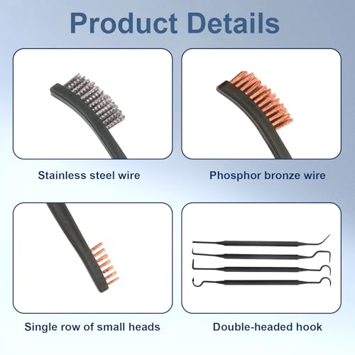 8 Pack Carburetor Cleaning Brushes Kit, Torch Nozzle Tip Cleaner Set, Double-Ended Polishing Brush and Pick Tool Kits for Motorcycle ATV Welder Carb Chainsaw Orifices - style: 4 Polishing Brush & 4 Nylon Pick