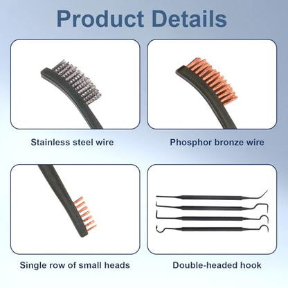 8 Pack Carburetor Cleaning Brushes Kit, Torch Nozzle Tip Cleaner Set, Double-Ended Polishing Brush and Pick Tool Kits for Motorcycle ATV Welder Carb Chainsaw Orifices - style: 4 Polishing Brush & 4 Nylon Pick