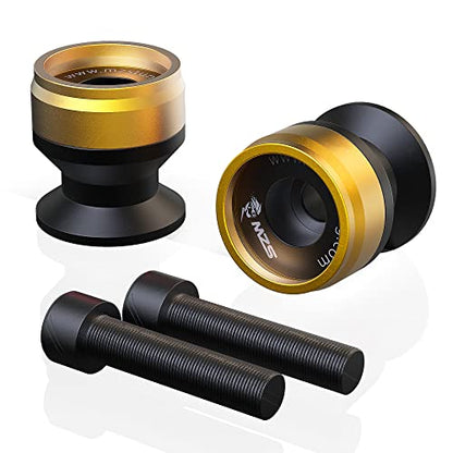 MZS 8MM Swingarm Spools Sliders Stand Universal M8 Gold Compatible with CBR 600 F2 F3 F4 F4i CBR600RR CBR1000RR GSXR600 GSXR750 GSXR1000 GSXS750 SV650 ZX6R ZX10R Z650 Z900 Z1000 EX400 EX650 Daytona - color: Gold, size: Aluminum