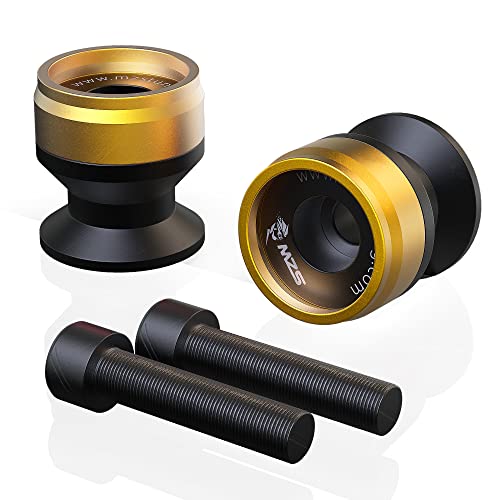 MZS 8MM Swingarm Spools Sliders Stand Universal M8 Gold Compatible with CBR 600 F2 F3 F4 F4i CBR600RR CBR1000RR GSXR600 GSXR750 GSXR1000 GSXS750 SV650 ZX6R ZX10R Z650 Z900 Z1000 EX400 EX650 Daytona - color: Gold, size: Aluminum