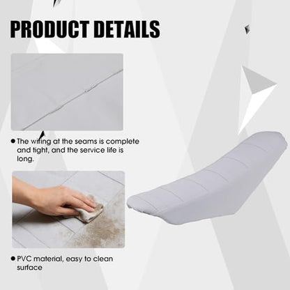 Dirt Bike Seat Cover Motorcycle Gripper Cushion Cover Universal for CRF XR RMZ RR YZF YZ PW TTR WR KLX KX All Most Dirt Pit Bikes Enduro White - color: White