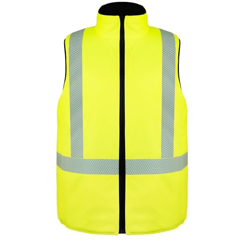 PAFESTER Cotton Reflective Hi Vis Safety Vest for Men Reversible High Visibility for Winter Wind Resistant Insulated - size: X-Large