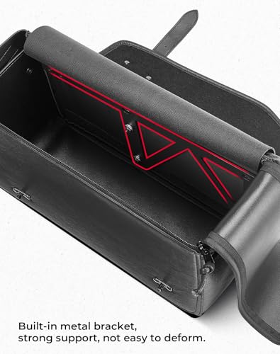 KEMIMOTO Motorcycle Saddlebags with/Turn signal Moving Backwards 24L Saddle Bags Motorcycle PU Leather Luggage Bags Compatible with Softail Sportster Dyna Models