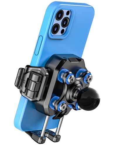 BRCOVAN 1'' Ball Phone Mount Holder with Vibration Dampener, 1s Locking | for RAM Mounts B Size Double Socket Arm, Adjustable fit 5.4-7.2'' Phone, for Motorcycle ATV UTV Car Bike Boat Truck Scooter