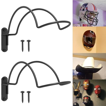 Helmet Wall Mount Display, Football Helmet Holder, 2 Pack | Heavy Duty, Solid Steel, Football Helmet Holder, Garage Organizer, Fits Baseball Gear - size: 2 Pack
