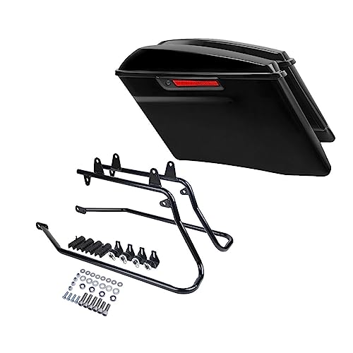 TCMT 4" Stretched Extended Saddlebags Conversion Bracket Kit Fit For Harley Heritage Softail Fatboy FLSTF Breakout 1984-2017 Black Latch - color: Black Conversion Brackets, size: Style H(4" Stretched Regular Lids Black Latch)