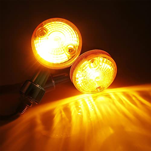 Motorcycle Round Turn Signal Lights, 4PCS 12V LED Bulbs Blinker Direction Indicator Lamp, Universal for Honda Shadow Suzuki Kawasaki Harley Yamaha (Silver/4PCS) - size: Silver/4PCS