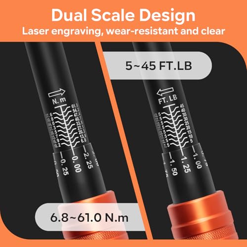 Kerry 3/8-Inch Drive 5-45 ft-lb / 6.8-61 Nm Spark Plug Torque Wrench Set, 10-Piece Kit with Magnetic Swivel Sockets, 10-Inch Extension Bar and Universal Joint - size: 5-45FT.LB 10-piece, style: 3/8"