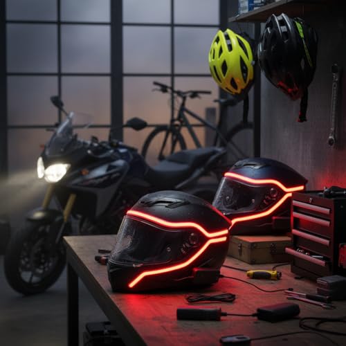 PVC Motorcycle Helmet Light Strip, 3 Modes LED Light for Safety on Helmets, Ideal for Motorcycles, Bikes, and Outdoor Activities, with Water Design for Lasting