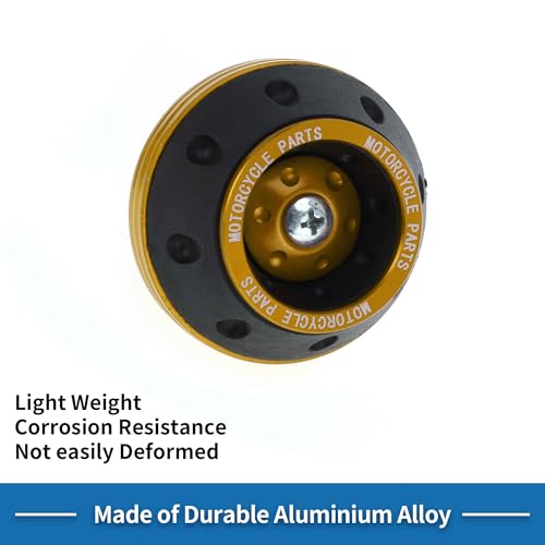 Motorcycle Front Fork Frame Slider Falling Protection Wheel Crash Protector Scooter Moped Aluminum Alloy Gold Tone 2 Pcs - color: Gold Tone