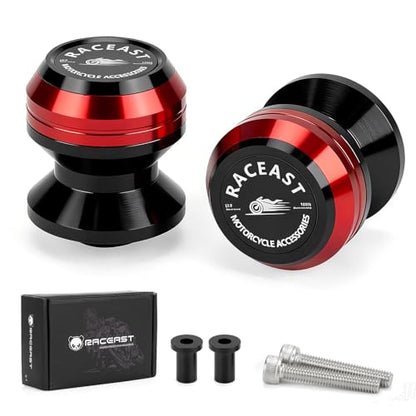 M6 Swing Arm Spool Sliders Universal CNC 6MM Rear Swingarm Sliders Stand Compatible With R7 YZF R1 R3 R6 R6S YZF600R FZ1 FZ6 FZ6R FZ8 FJ09 FZ09 FZ10 MT09 MT10 (Red - M6) - color: Red - M6