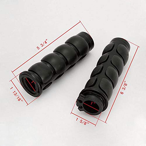 INNOGLOW Motorcycle Handlebar Grips 1 Pairs Hand Grips - color: Black-A