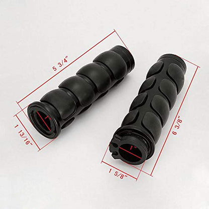 INNOGLOW Motorcycle Handlebar Grips 1 Pairs Hand Grips - color: Black-A