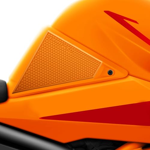 Motorcycle Tank Grip Protector Pads, Anti-Slip Honeycomb Design, Compatible with KTM 1390 SUPER DUKE R EVO 2024-2025 (orange)