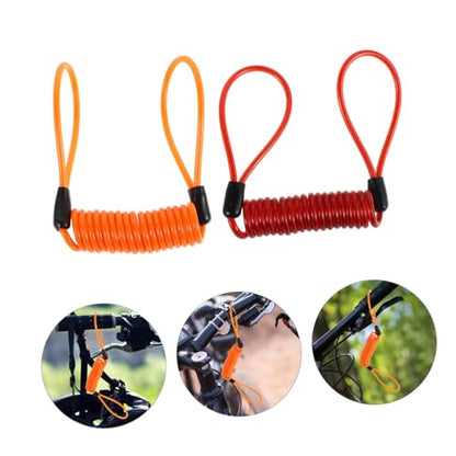 VICASKY 4pcs Disc Brake Lock Reminder Cable Wire Lock for Bicycle Helmet and Motorcycle Cable Lightweight