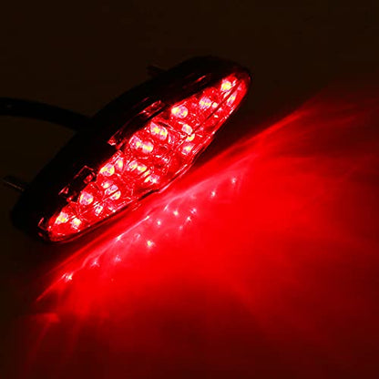Watris Veiyi 12V Motorcycle Rear Brake Tail Light, Universal 15 LED Led Tail Brake Light for ATV Dirt Bike(Red)