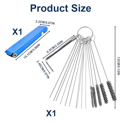 2 Pack Carb Cleaning Brushes Kit, Torch Tip Dirt Removal Set for Jets Nozzles Orifices, Throttle Body Tools for Chainsaw Motorcycle ATV Carb Welding Stove Shower Head Maintenance - style: 23 Needles & 5 Brushes & Wrench