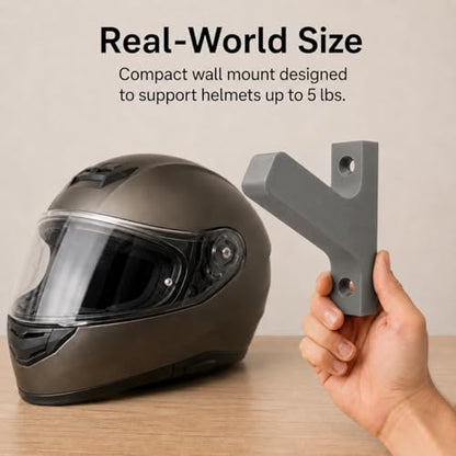 Motorcycle Helmet Hanger Wall Mount – Heavy Duty Screw-in Hook for Riding Gear | Space-Saving Vertical Storage Rack | Keeps Garage and Entryway Organized | Fits Full Face