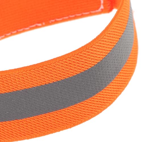 4pcs Reflective Cycling Leg Bands and Arm Straps, High Visibility Orange Adjustable Bands for Night Biking, Walking, Running Safety Accessories