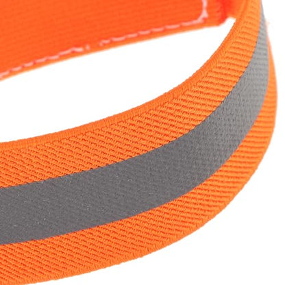 4pcs Reflective Cycling Leg Bands and Arm Straps, High Visibility Orange Adjustable Bands for Night Biking, Walking, Running Safety Accessories
