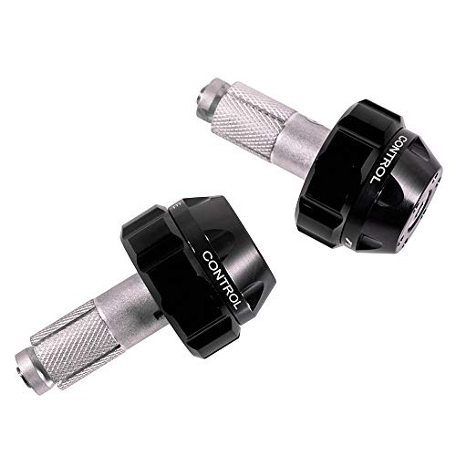 Throttle Lock Cruise Control Grip Ends Handlebar Plugs Sliders for 22mm Motorcycle Handlebar with 14mm/18mm Inner Diameter or with M6 Screw Holes (Black) - color: Black