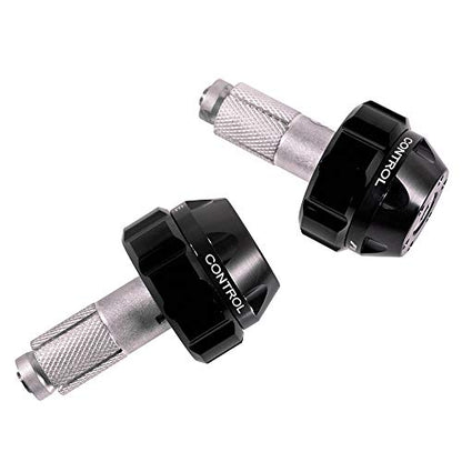 Throttle Lock Cruise Control Grip Ends Handlebar Plugs Sliders for 22mm Motorcycle Handlebar with 14mm/18mm Inner Diameter or with M6 Screw Holes (Black) - color: Black