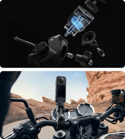 Insta360 Motorcycle Bundle New Version-Complete Mounting Kit X5/X4 Air/X4/X3/X2/Cameras | Compatible with ACE PRO2/GO 3S/Go Ultra, DJI OSMO Action 6/5/4and GoPro 13/12/11/MAX2(with Action Selfie) - style: Moto Buncle with Action Selfie Stick