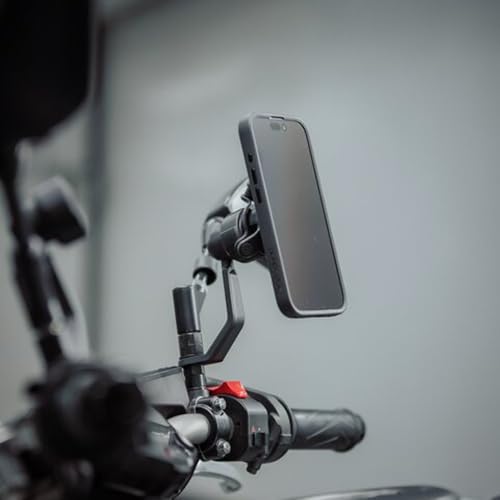 Quad Lock Mirror Stem Motorcycle Phone Mount Kit with Vibration Dampener and MAG Universal Adaptor - size: Mirror Stem Mount
