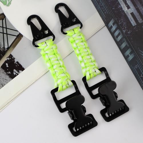 2PCS Heavy Duty Glove Holder with Metal Alligator Glove Clip for Duty Belt, Firefighter, Hiking, Rescue - color: Green