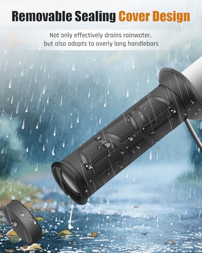 Lock on Heated ATV Grips, ATV Heated Grips and Thumb Warmer, 3 Heat Settings 7/8 12V Electric Heating Handlebar Grips
