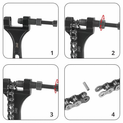 DYC Chain Breaker Tool 420-530 (Separate Pin Design) with 2 Replaceable Cutting Pins & Hex Key for 40/410/415/420/428/50/520/525/530 Roller Chains, Motorcycle ATV Mini Bike Dirt Bike Go Kart Bicycle - size: Chain Breaker 420-530