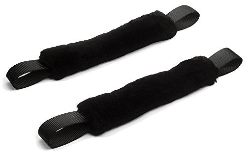 PowerTye MFG 1.5in x 18in Sheepskin Soft-Tye Hook Extensions, Black (Pair)