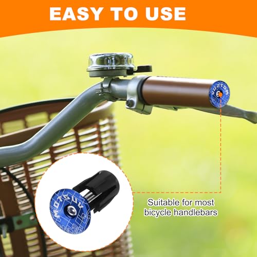 HARFINGTON Bike Handlebar End Plugs Aluminum Bar End Caps 16-21mm Adjustment Expanding Locking with Tool for MTB Road BMX Fixed Gear Bike, Blue - color: Blue