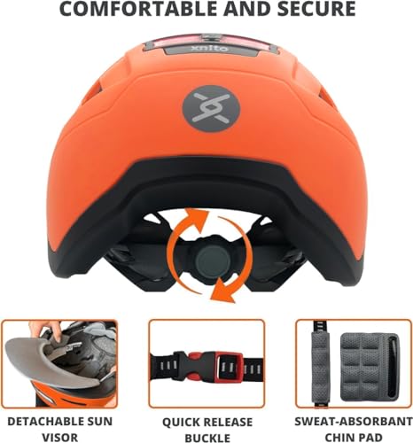 XNITO Bike Helmet with LED Lights - Urban Bicycle Helmet for Adults, Men & Women - CPSC & NTA-8776 Dual Certified - Class 3 E-Bikes, Scooters, Onewheel, Commuter, Mountain - color: Dutch, size: Large