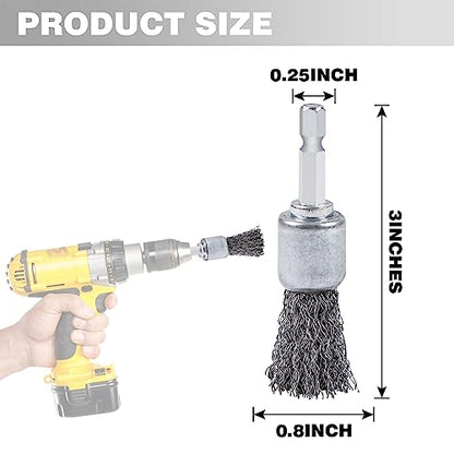 10PCS Wire Brush for Drill, High Carbon Steel Wire Drill Brush Wire Brush, Metal Wire Brush for Drill with 1/4" Hex Shank, Skilled in Handling Metal & Nonmetal Surfaces - style: wire brush