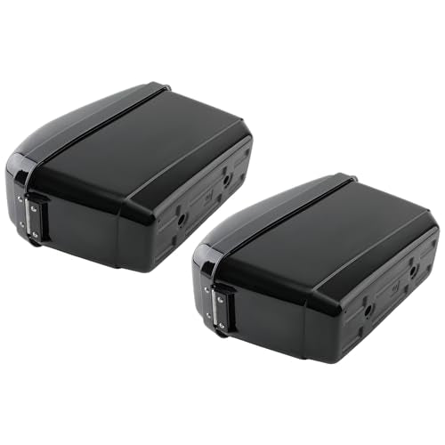 maXpeedingrods Motorcycle Hard Saddlebags for Harley Honda Yamaha Suzuki Kawasaki Victory, Universial Saddle Bags,Gloss Black