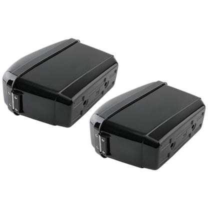 maXpeedingrods Motorcycle Hard Saddlebags for Harley Honda Yamaha Suzuki Kawasaki Victory, Universial Saddle Bags,Gloss Black