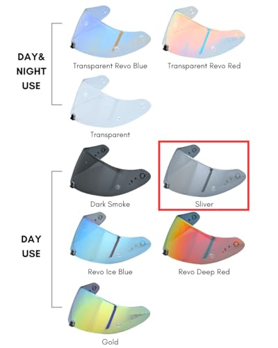 Compatible With EX0 T520 Motorcycle Helmet Visor R1 Air Face Helmet Shield Replacement ST1400 Tinted Visor (Silver) - color: Silver