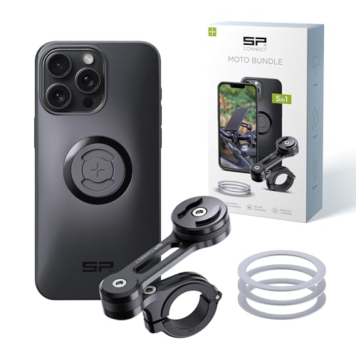 SP CONNECT Moto Bundle II | SPC+ | Compatible with iPhone 15 Pro Max | Motorcycle Phone Mount | Holder for Harley Davidson & More | Phone Mount for Motorcycle Handlebars | Cell Phone Holder - style: für iPhone 15 Pro Max